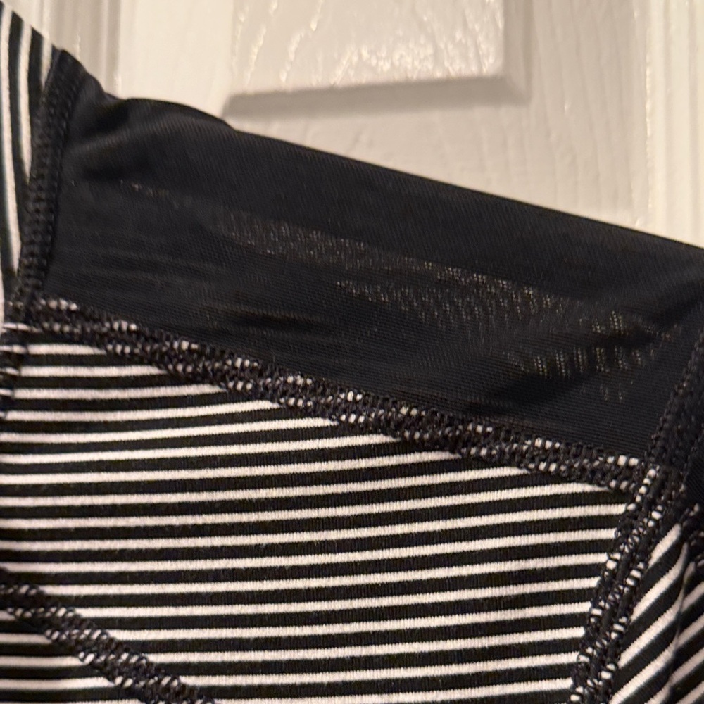 Zella Black and White Striped Zip-Up Utility Jacket - Picture 4 of 7